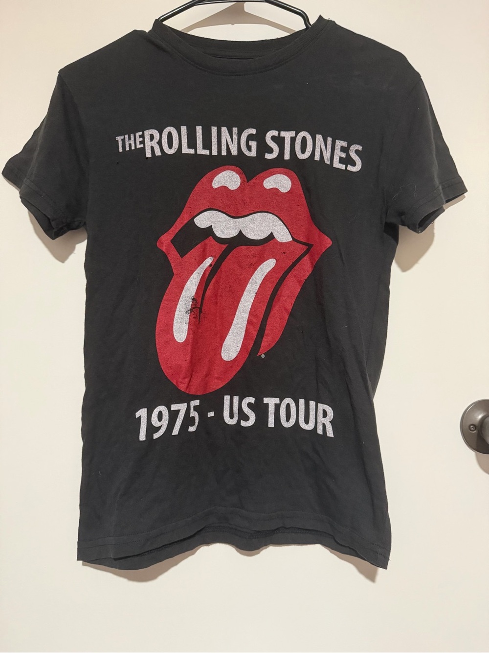 The Rolling Stones 1975 US Tour T-Shirt | Black | XS